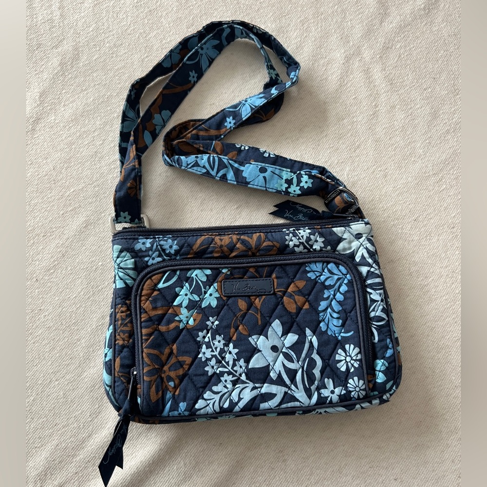 Vera Bradley Little Hipster Crossbody Java Floral Retired Pattern in Cotton